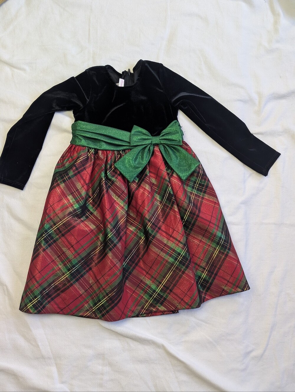 Girls 5T Holiday Party Dress Red Green Black